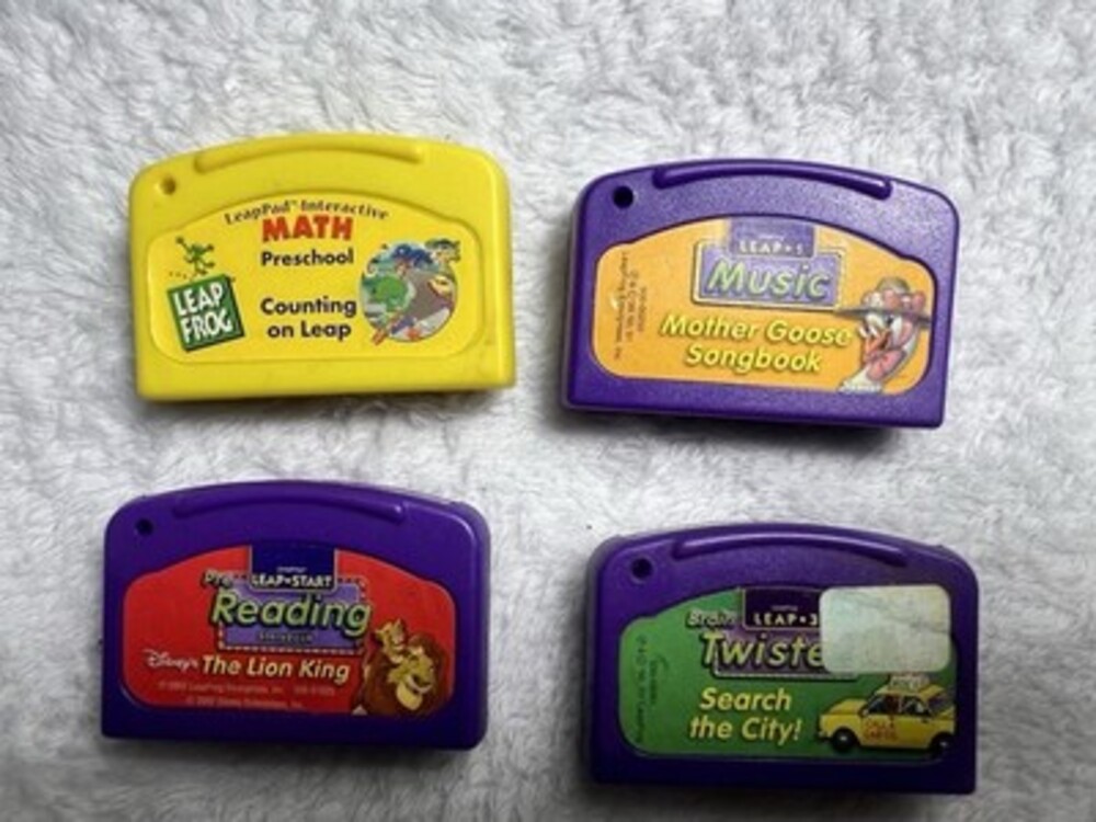 LeapFrog LeapPad Loose Cartridge Lot – Set of 4 (Math, Reading, Music)
